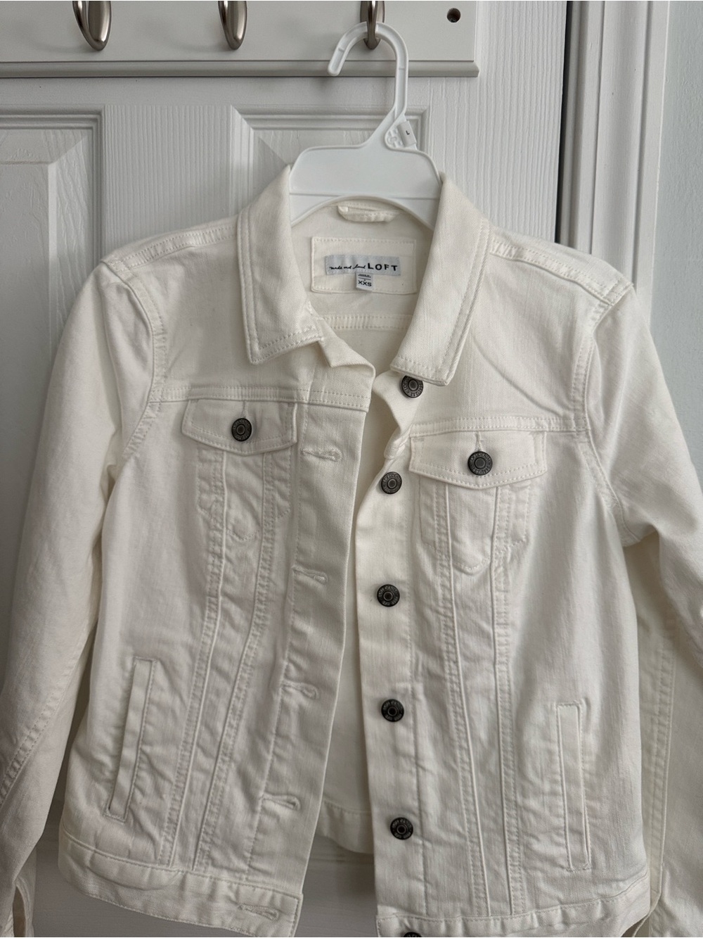 LOFT Cream White Denim Jacket